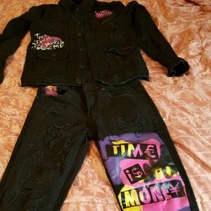 Time is money skinny jeans & jacket.